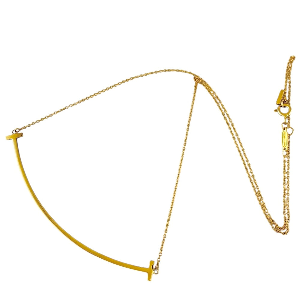 Tiffany & Co. Tiffany T Smile Large Necklace 18 Gold K18 Yellow