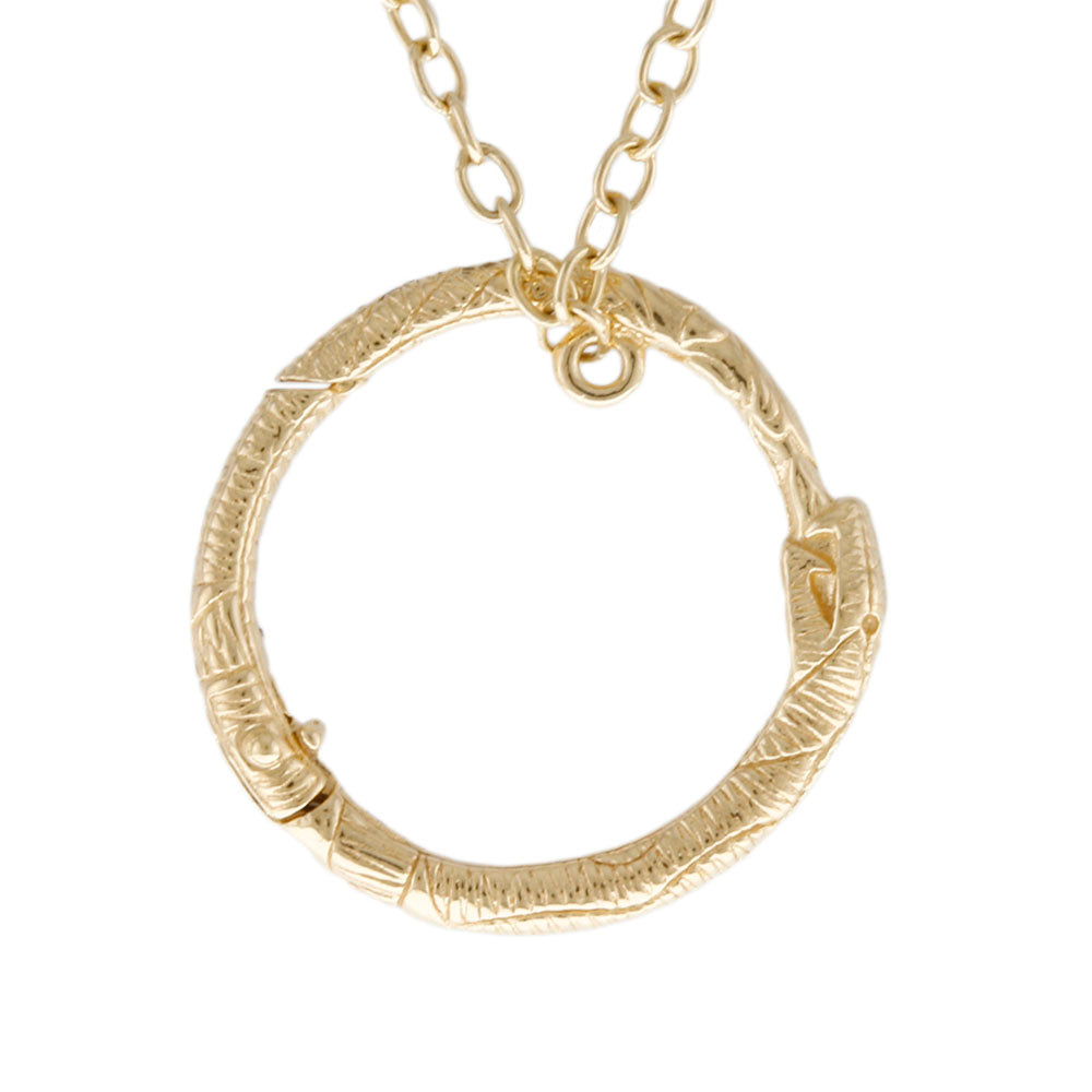 GUCCI Gold Snake Ring Necklace 18K Gold Women's Used