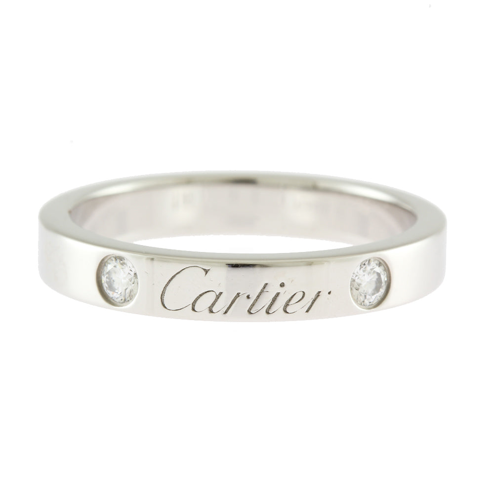 【Cartier】リング Pt950 Cartier Engraved Diamond Ring Size 10 Pt950 Platinum Diamond