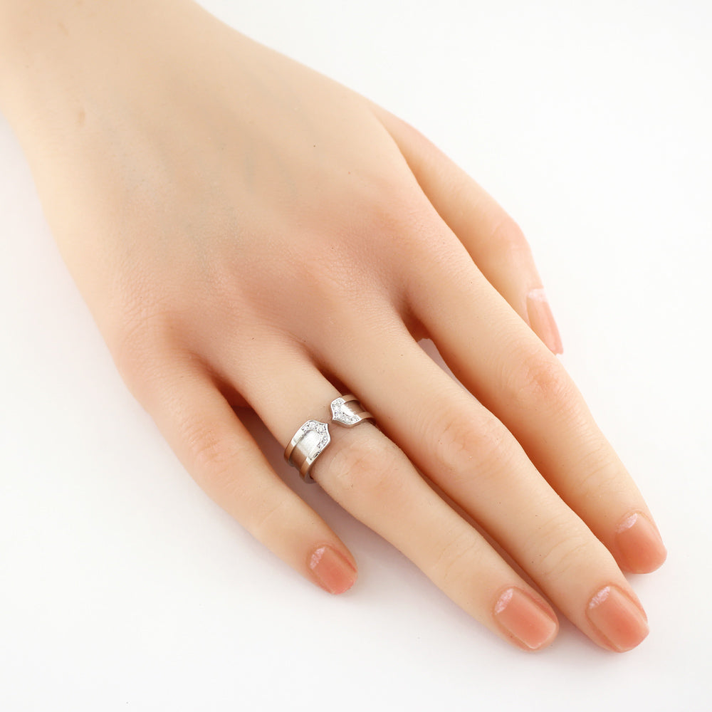 カルティエ 2C ダイヤモンド リング 指輪 9号 18金 K18ホワイト  