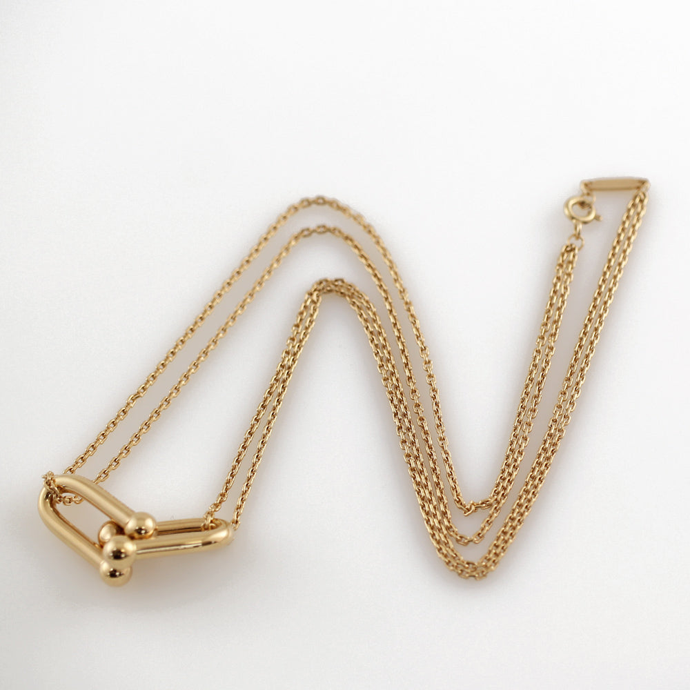 TIFFANY&Co. Tiffany HardWear Double Link Necklace 18K K18 Pink