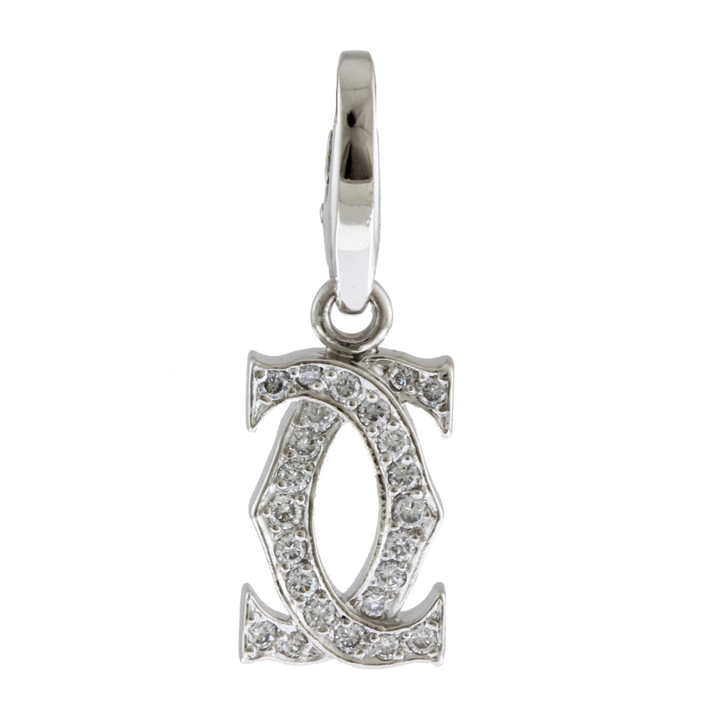 CARTIER カルティエ 2C ダイヤモンド ペンダントトップ 18金 K18 