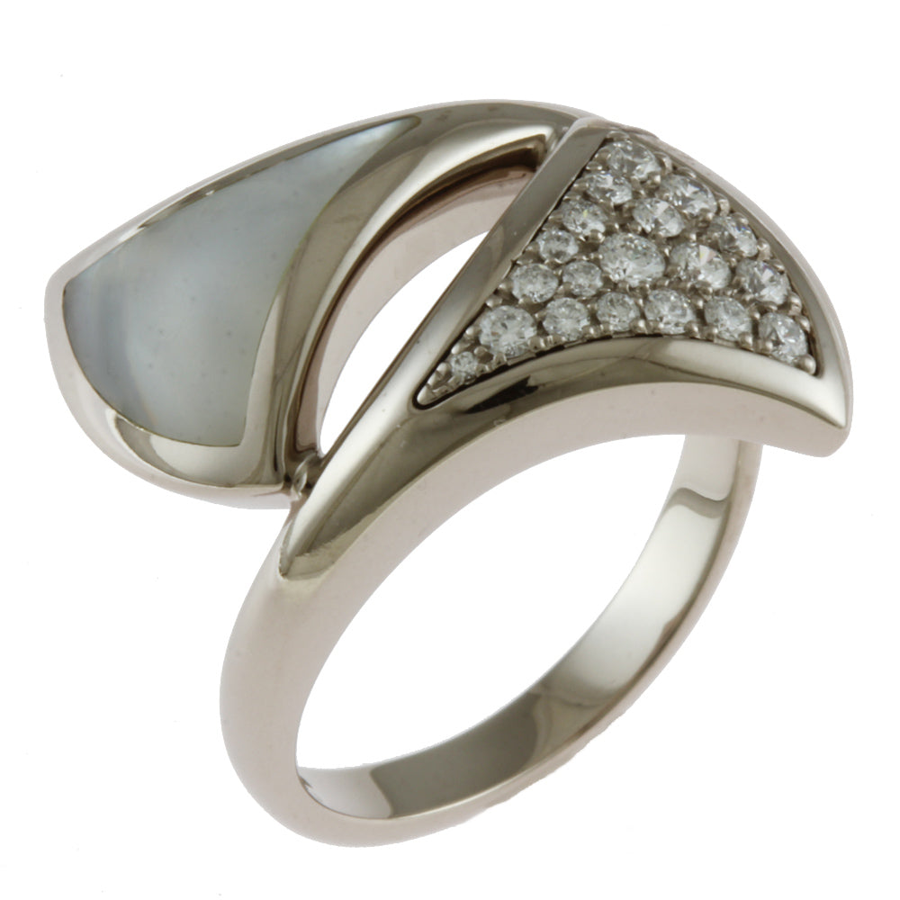 BVLGARI Diva Dream Ring Size 13 18K K18 White Gold Diamond Women