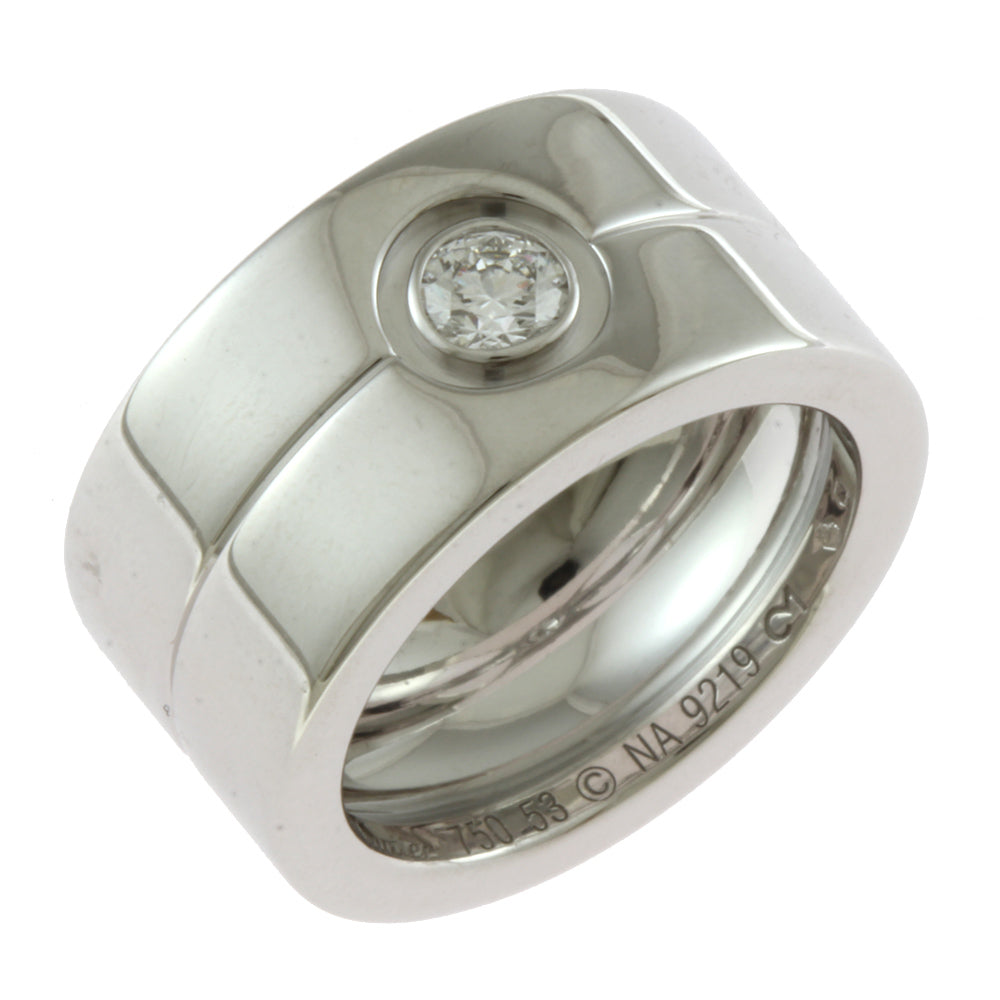 CARTIER High Love Ring Size 13 18K K18 White Gold Diamond Women s