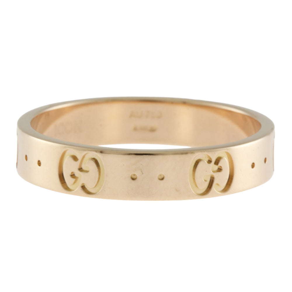 GUCCI GG ICON RING K18 AU750 17号 3.9グラム GUCCI Icon Ring, Size 16, 18K, K18 Pink Gold, Women's, Used [36