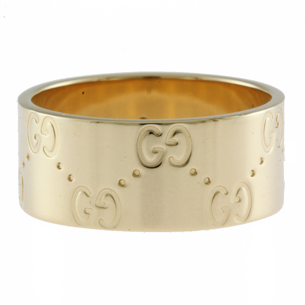 GUCCI グッチ アイコンワイド リング 指輪 19号 18金 K18イエロー