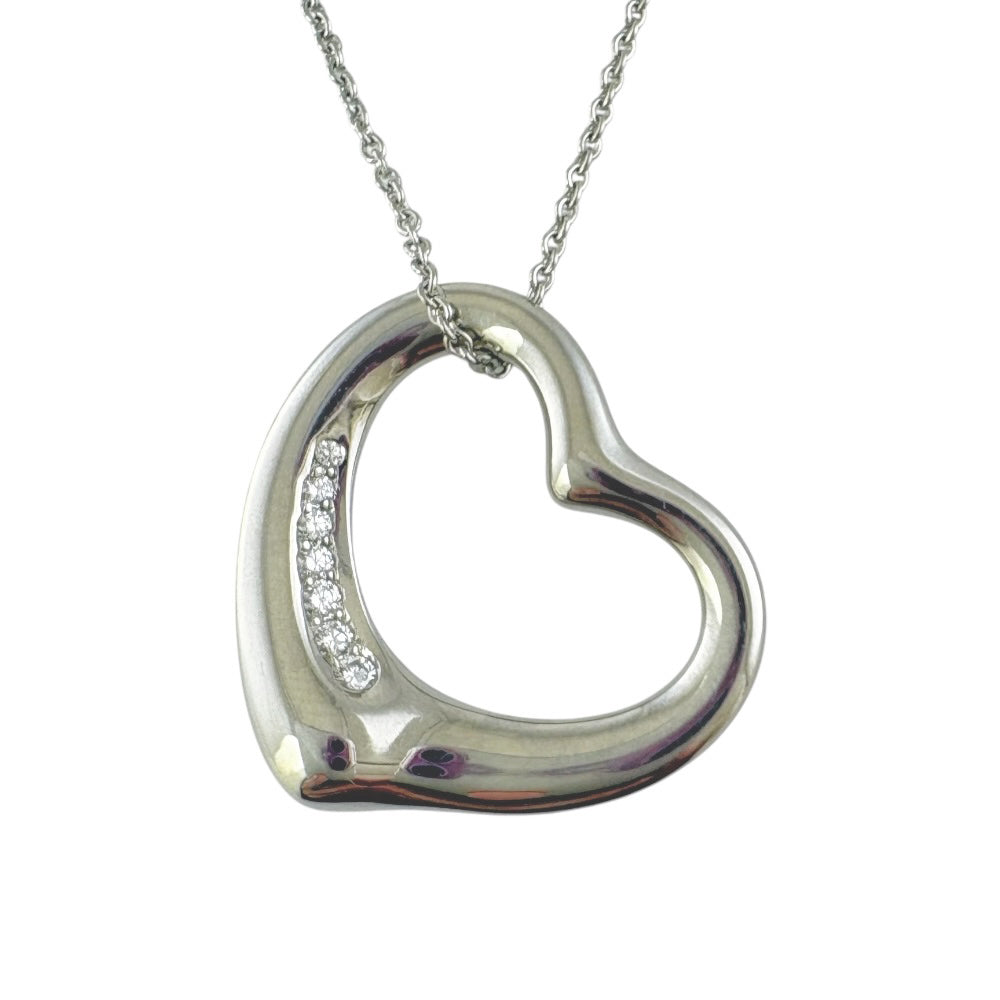 正規品　Tiffany & Co. Open Heart チャーム　ダイヤ Tiffany & Co. Tiffany Open Heart Necklace PT950 Platinum Diamond