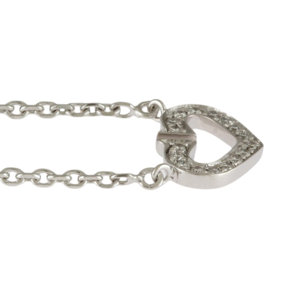 r*。様 カルティエ　Cartier キーチェーン　シルバーネックレス 50cm CARTIER カルティエ Cハート ネックレス 18金 K18ホワイトゴールド