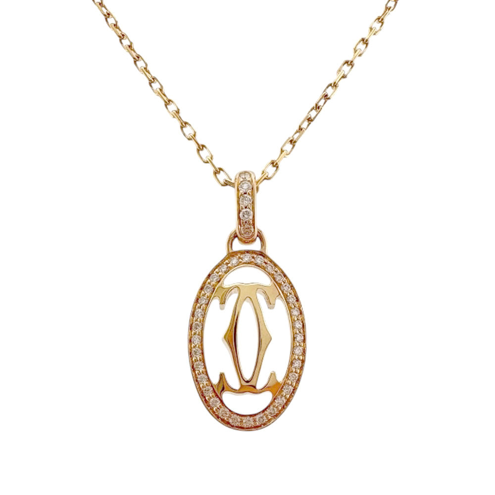 CARTIER カルティエ ドゥーブルC ネックレス 18金 K18ピンクゴールド 