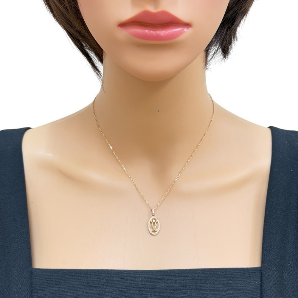 CARTIER Cartier Double C necklace 18K K18 Pink Gold Diamond
