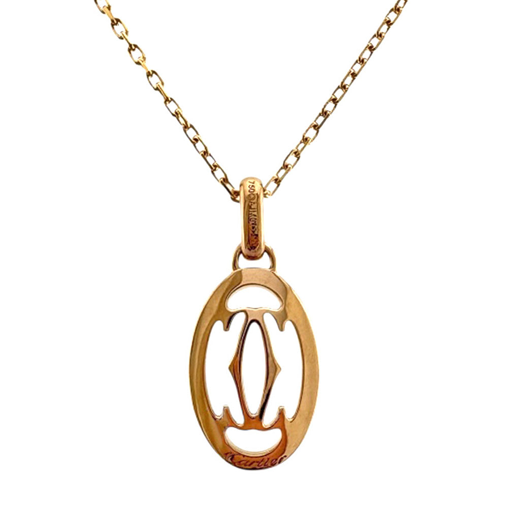 CARTIER Cartier Double C necklace 18K K18 Pink Gold Diamond