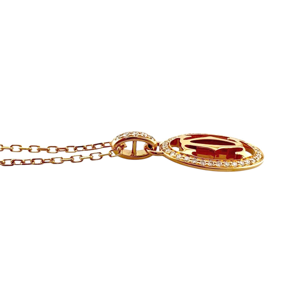 CARTIER カルティエ ドゥーブルC ネックレス 18金 K18ピンクゴールド