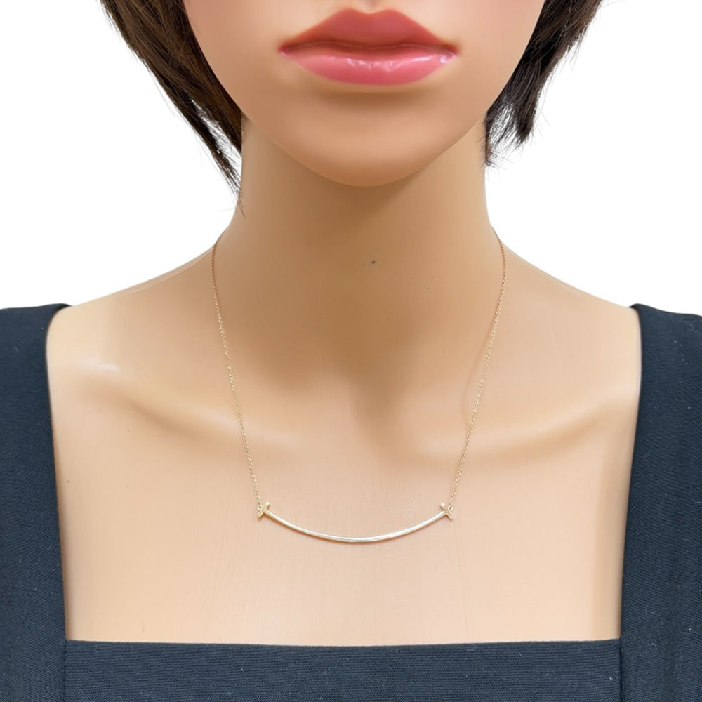 TIFFANY&Co. ティファニー Tスマイル ネックレス 18金 K18ピンク