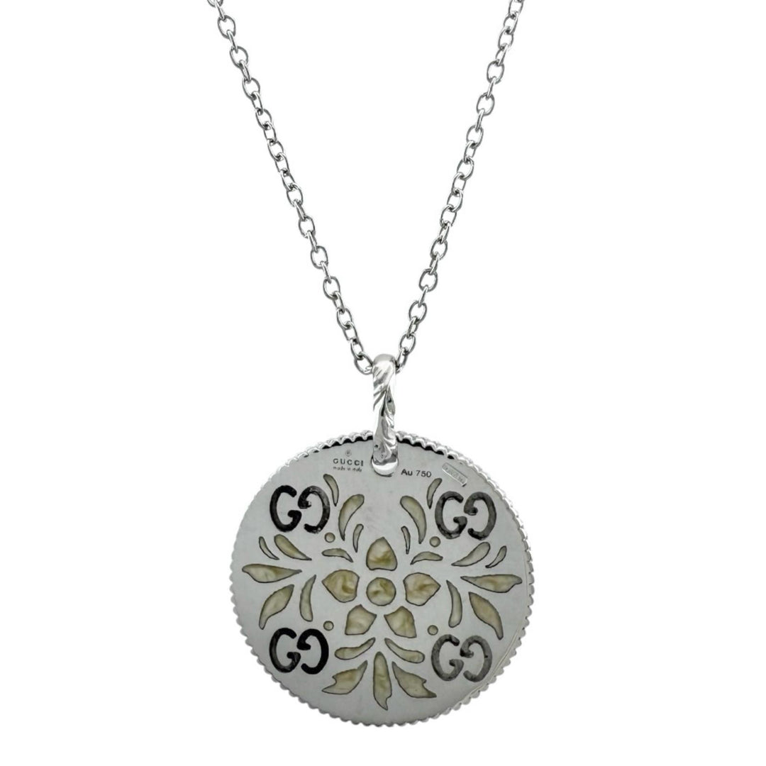 GUCCI GG アイコンブルーム K18 WG ホワイトゴールド GUCCI グッチ アイコンブルーム ネックレス 18金 K18ホワイトゴールド