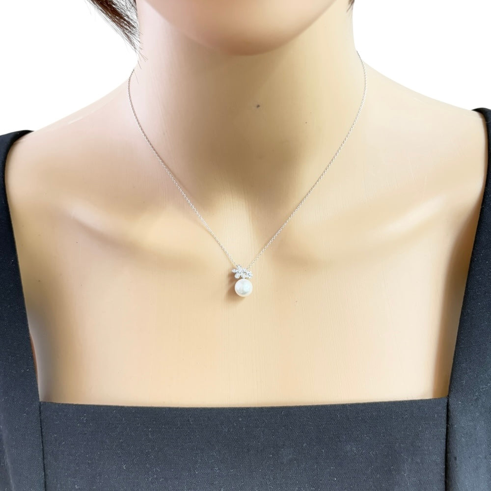 ポンテヴェキオ　ネックレス ポンテヴェキオト音記号 ダイヤ0.08ct レディース K18ホワイト