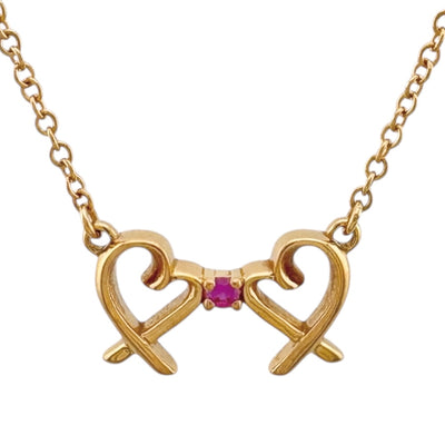 TIFFANY&Co. ティファニー ダブルラビングハート ネックレス 18