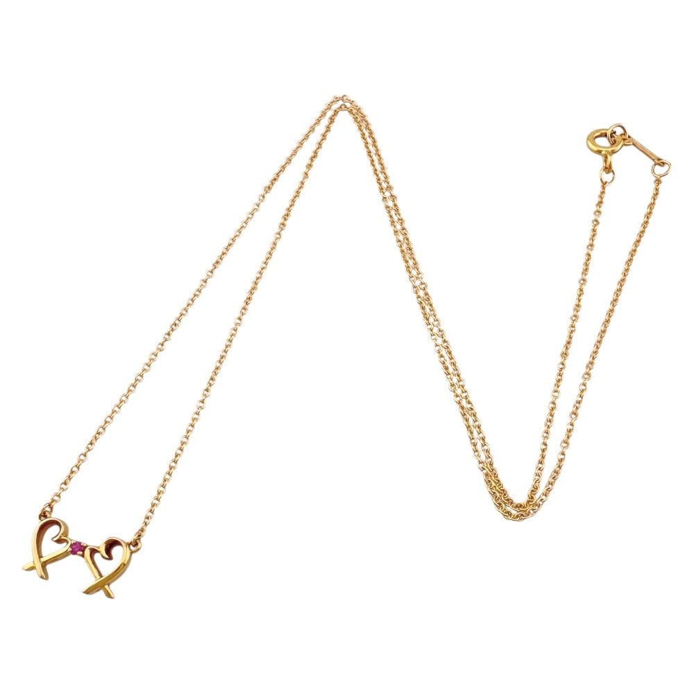 TIFFANY&Co. ティファニー ダブルラビングハート ネックレス 18