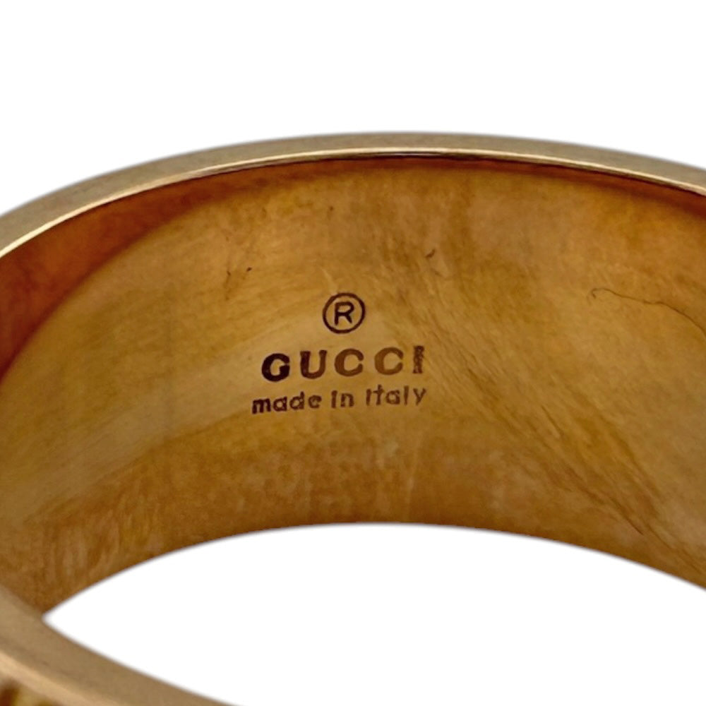 GUCCI 指輪 17号 ゴールド GUCCI グッチ アイコンワイド リング 指輪 17号 18金 K18ピンク