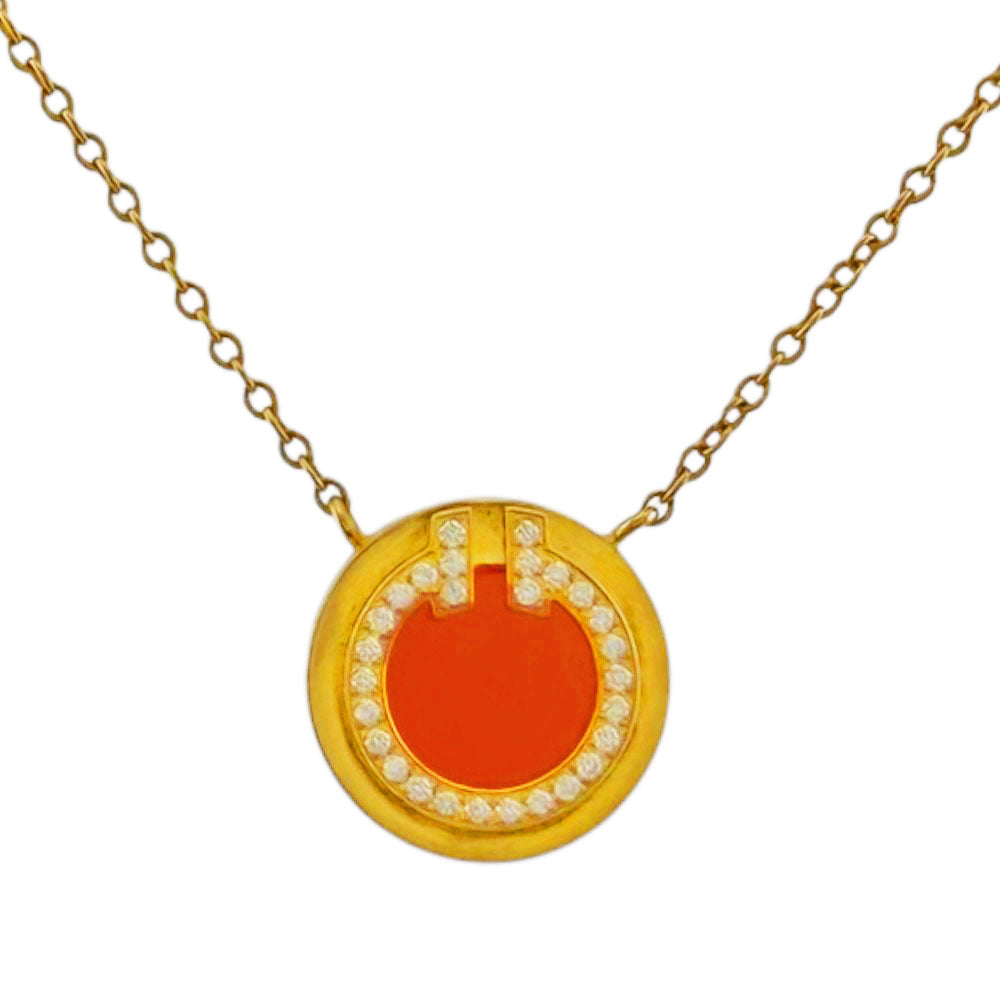 TIFFANY&Co. ティファニー T Twoサークル ネックレス 18金 K18イエロー