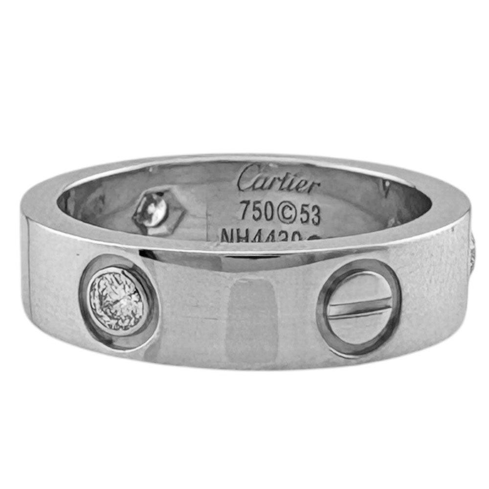 CARTIER カルティエ ラブ 3P ダイヤモンド リング 指輪 12.5号 18金