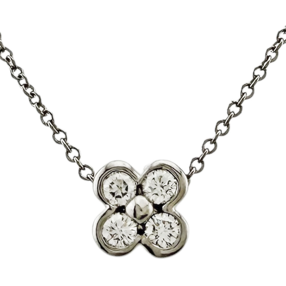 ティファニー TiffanyネックレスPt950ベゼルセットフラワーダイヤ TIFFANY&Co. ティファニー ベゼルセット ネックレス Pt950プラチナ