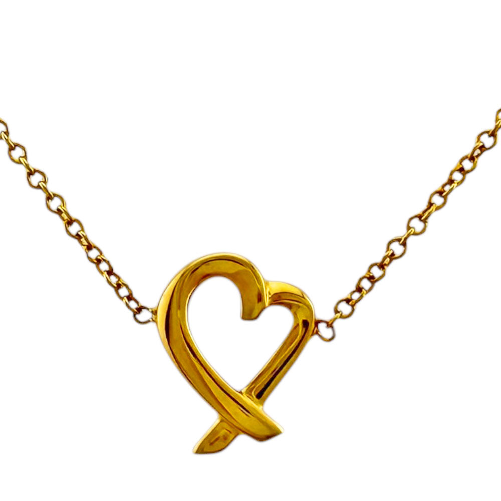 Tiffany & Co. ラビングハートダイヤモンドネックレスイエローゴールド TIFFANY&Co. ティファニー ラビングハート ネックレス 18金 K18