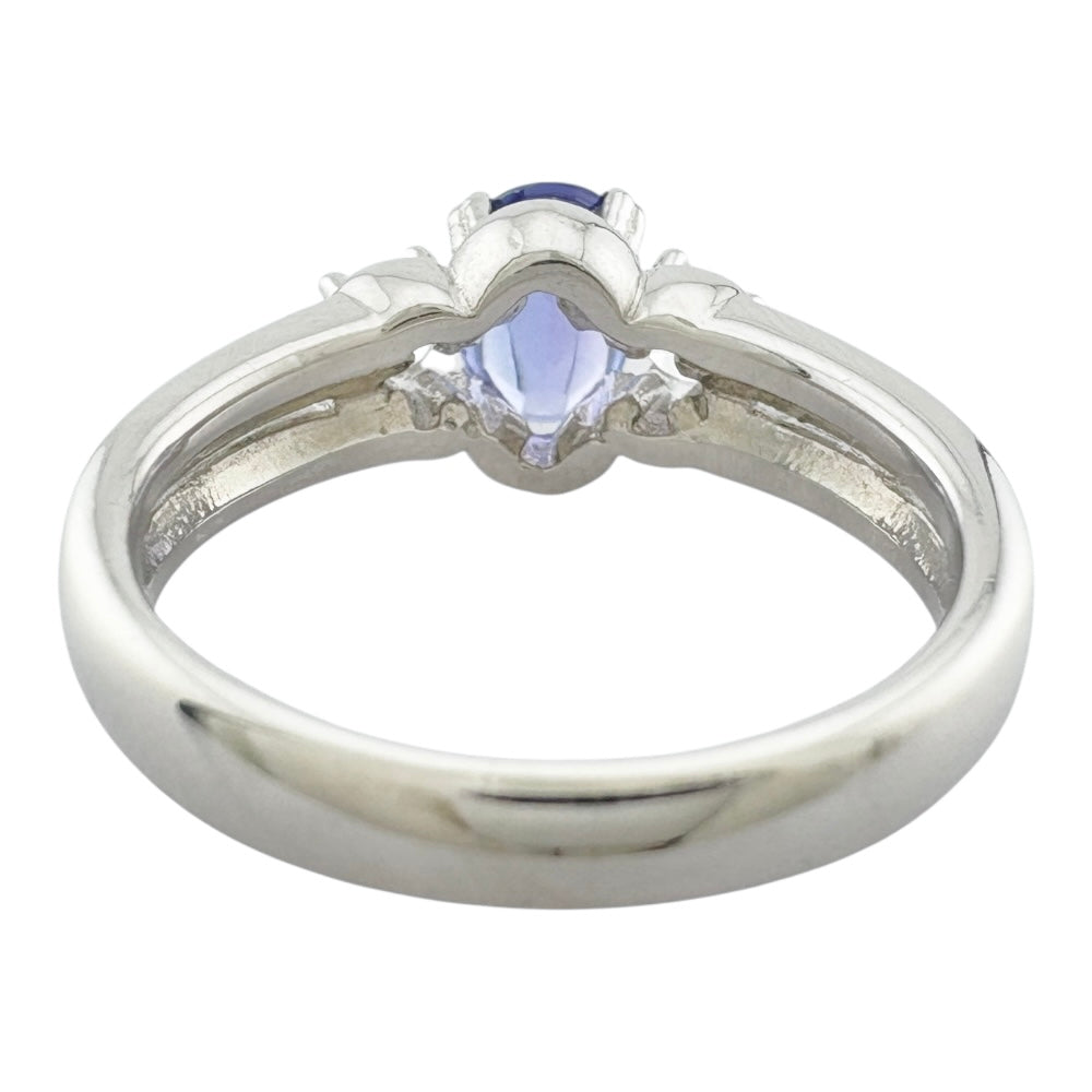 Pt900 リング 重量6.40g プラチナ 13号 リング 指輪 13号 Pt900プラチナ タンザナイト レディース 中古