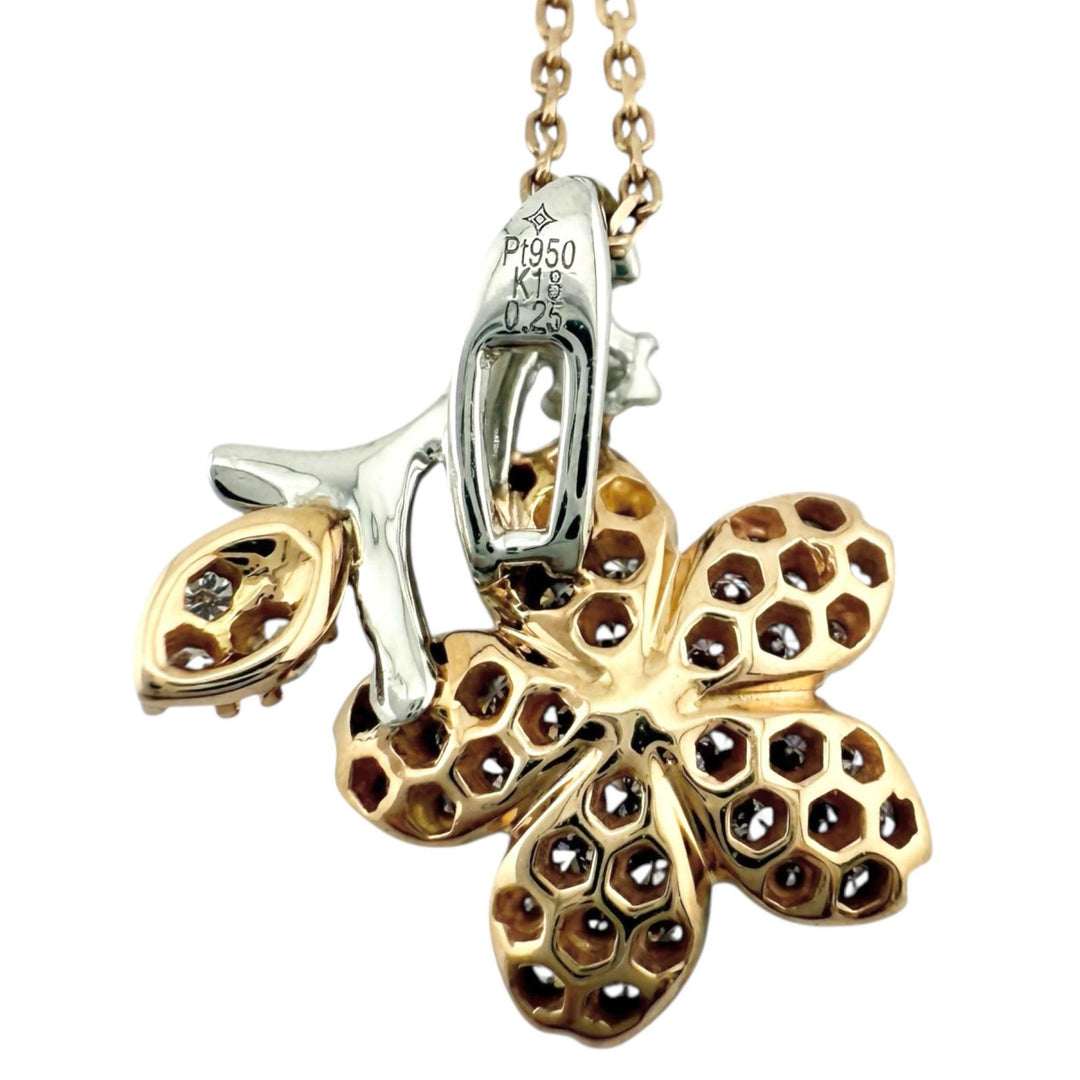 ネックレス 18金 K18ピンクゴールド ダイヤモンド レディース 中古