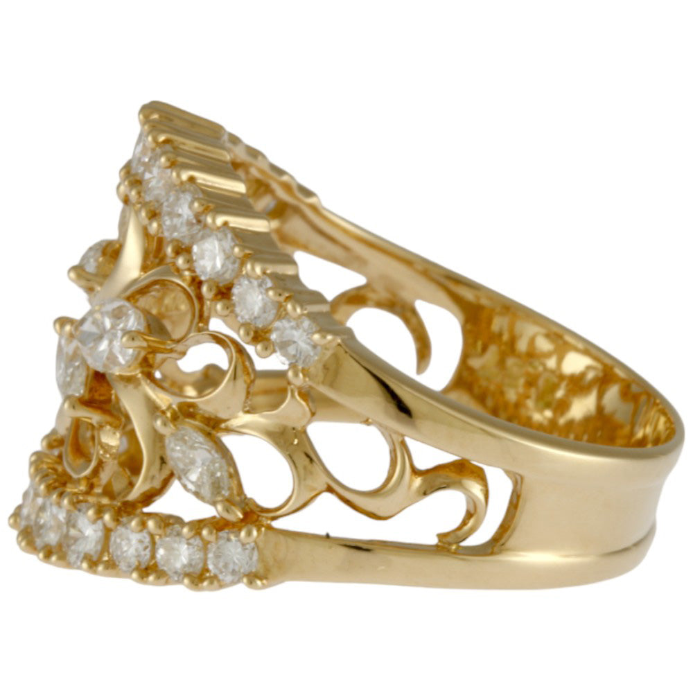 植物・木の葉 リング 指輪 17号 18金 ダイヤモンド 1.57ct レディース