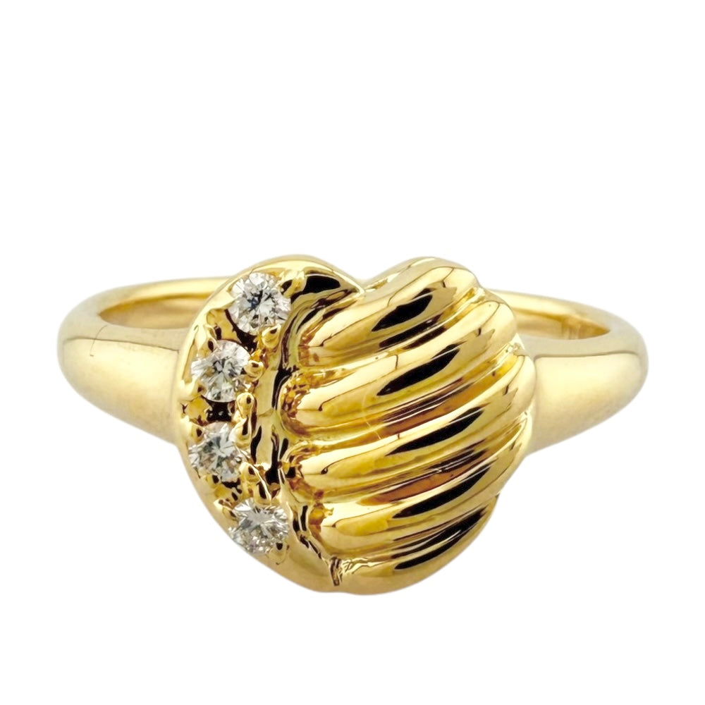 K18イエローゴールド　ダイヤ0.13ct リング リング 指輪 10号 18金 K18イエローゴールド ダイヤモンド 0.13ct