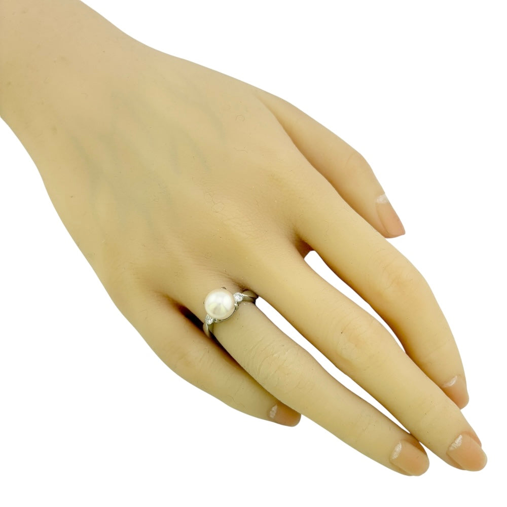 リング 指輪 8号 Pt900プラチナ アコヤパール レディース 中古