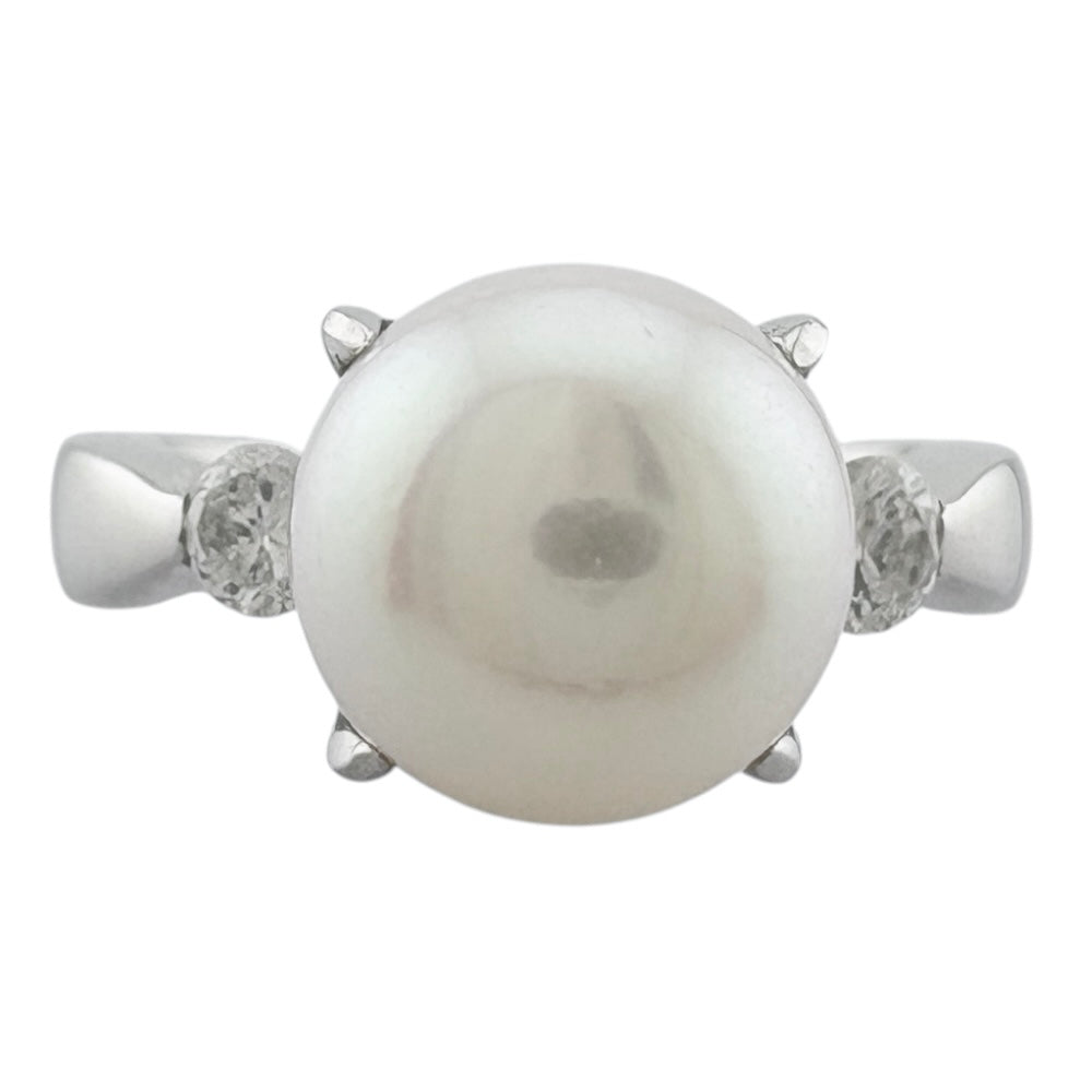 リング 指輪 8号 Pt900プラチナ アコヤパール レディース 中古