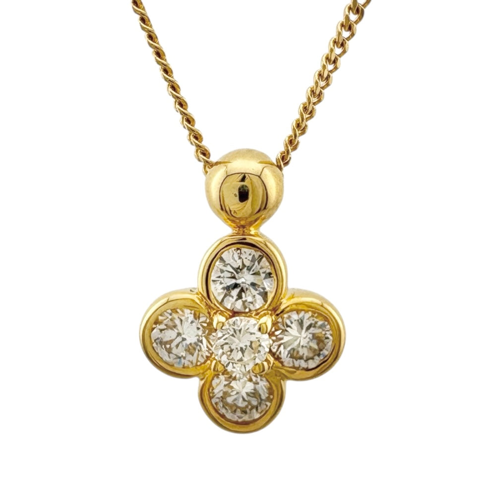 ネックレス 18金 ダイヤモンド 0.5ct レディース 中古フラワー 40