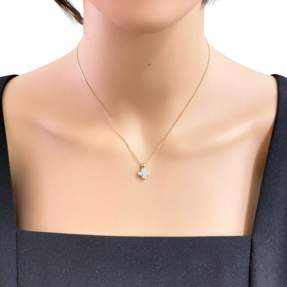 ネックレス 18金 ダイヤモンド 0.5ct レディース 中古フラワー 40
