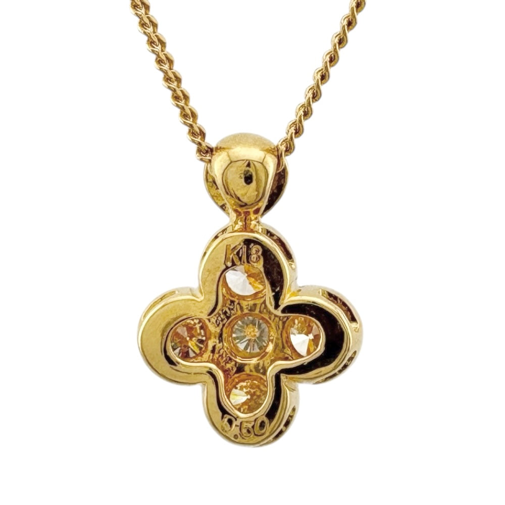 ネックレス 18金 ダイヤモンド 0.5ct レディース 中古フラワー 40 