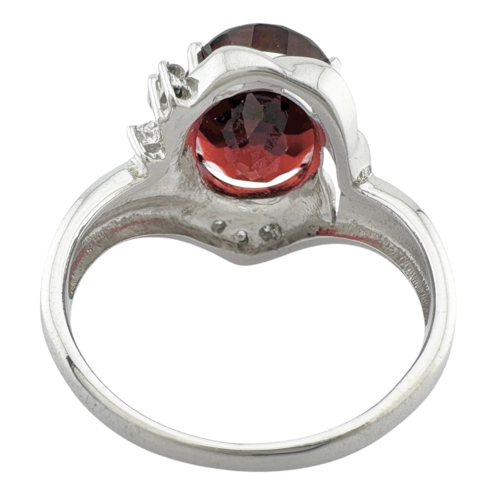 Ring size 12.5 18K K18 White Gold Garnet Women's Used – 【公式