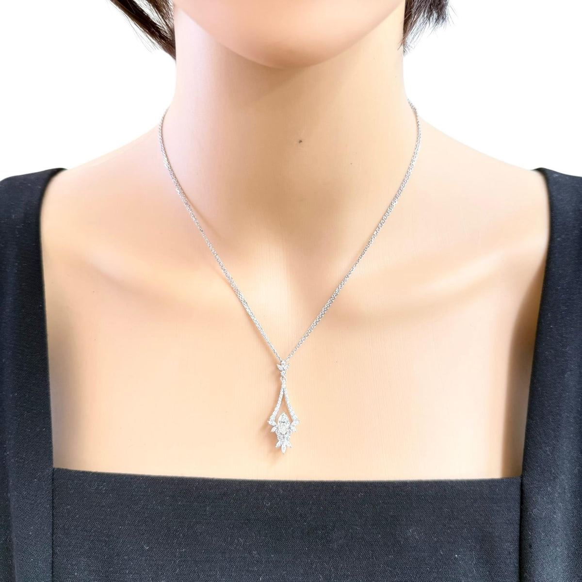 ネックレス 18金 K18ホワイトゴールド ダイヤモンド レディース