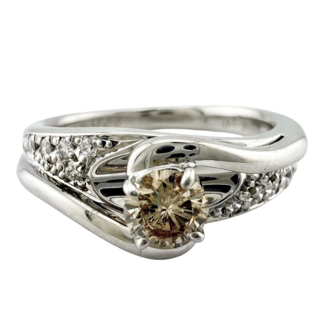 リング 指輪 12号 Pt900プラチナ ブラウンダイヤモンド レディース