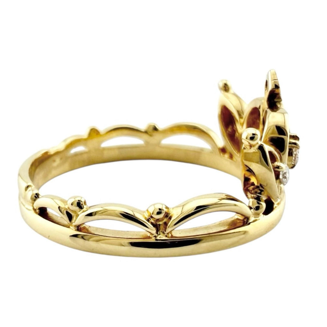 リング 指輪 10号 18金 K18イエローゴールド ダイヤモンド レディース