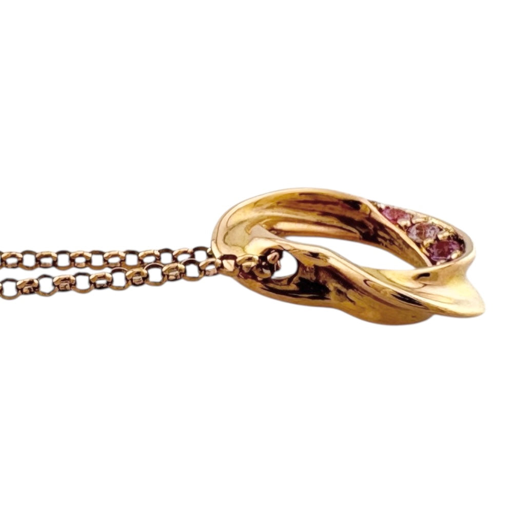 ネックレス 18金 K18ピンクゴールド ピンクサファイア