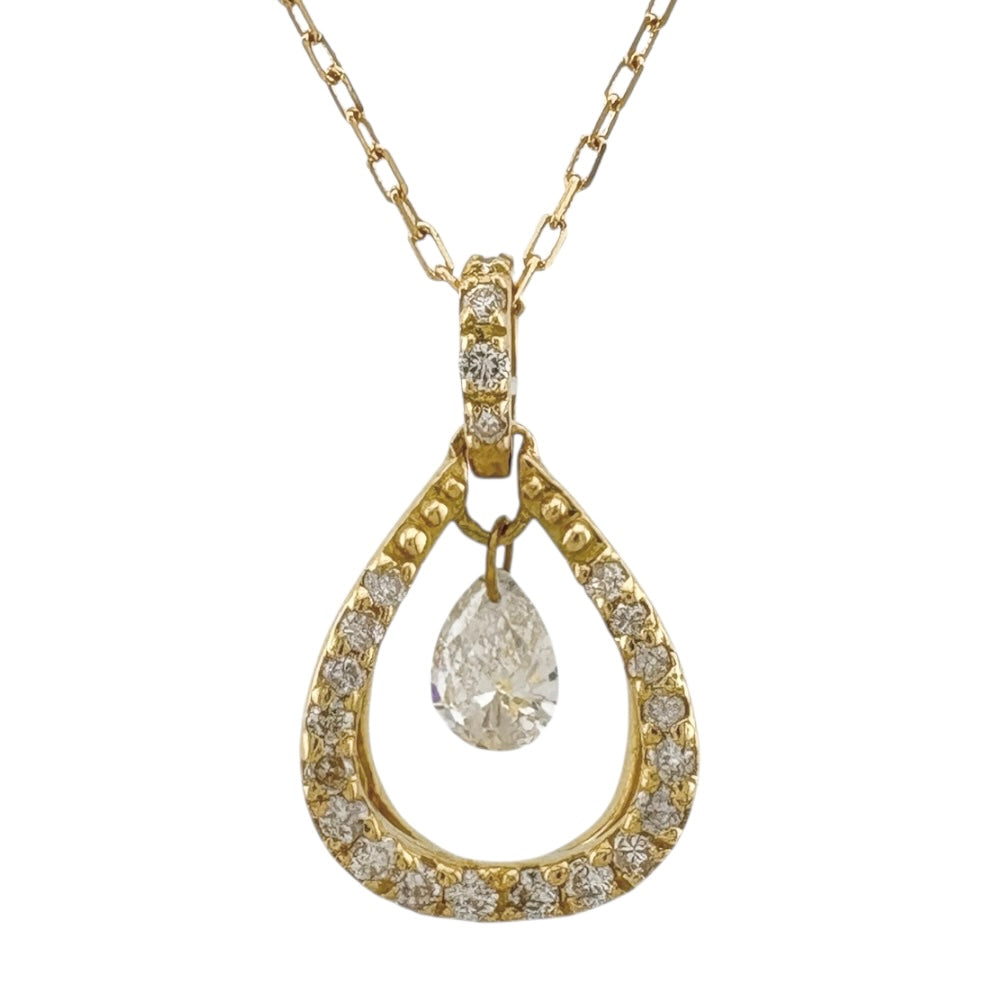 ❹ K18 ダイヤモンド　ネックレス　18金 18金 K18 ダイヤモンド ネックレス 取り巻き 丸 ラウンド 0.4ct 豪華