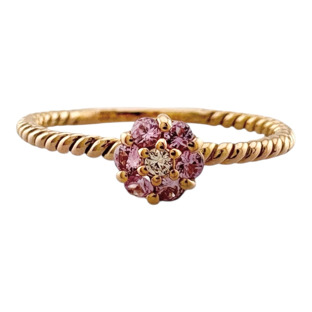 リング 指輪 11号 18金 K18ピンクゴールド ピンクサファイア