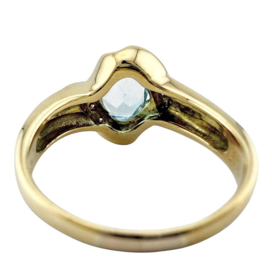 リング 指輪 15.5号 18金 K18イエローゴールド ブルートパーズ