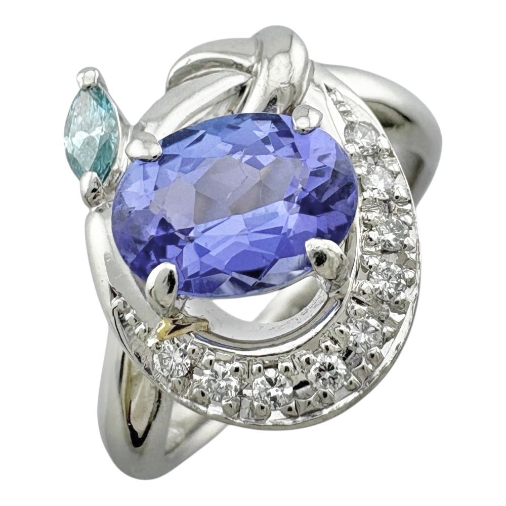 プラチナ900 タンザナイト ダイヤリング 楽天市場】Pt900 タンザナイト ダイヤモンド リング【送料無料