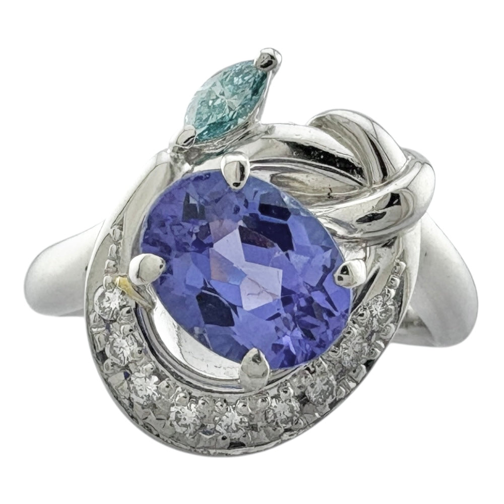 リング 指輪 12号 Pt900プラチナ タンザナイト レディース 中古