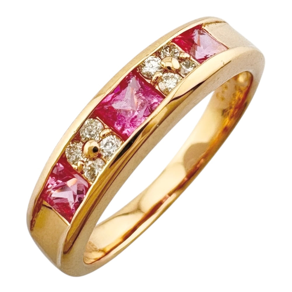 リング 指輪 12号 18金 K18ピンクゴールド ピンクサファイア  