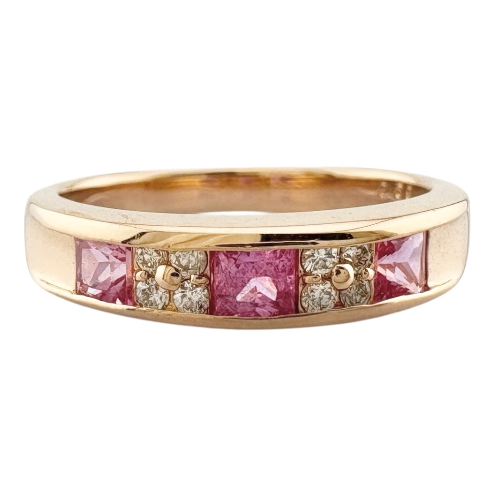 リング 指輪 12号 18金 K18ピンクゴールド ピンクサファイア  