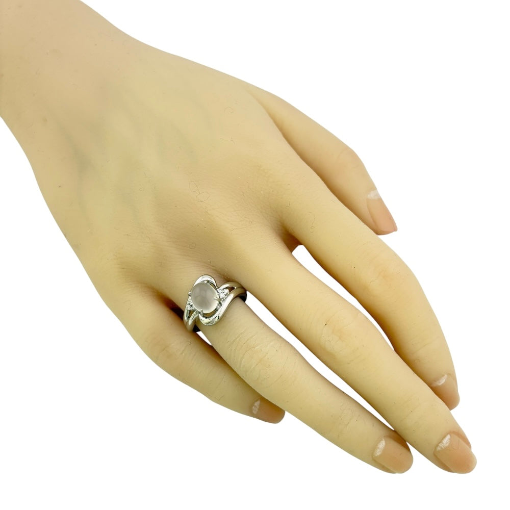 き*ろ様 プラチナムーンストーンリング　プラチナリング　pt900 リング 指輪 12.5号 Pt900プラチナ ムーンストーン レディース 中古