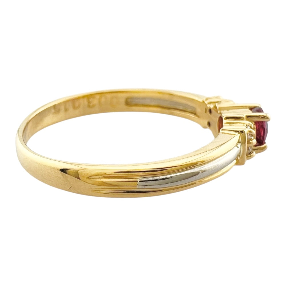 k18 12号リング♪ リング 指輪 12号 18金 K18イエローゴールド ルビー レディース