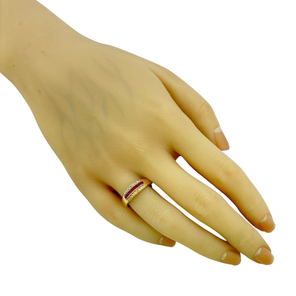 リング 指輪 12.5号 18金 K18イエローゴールド ルビー